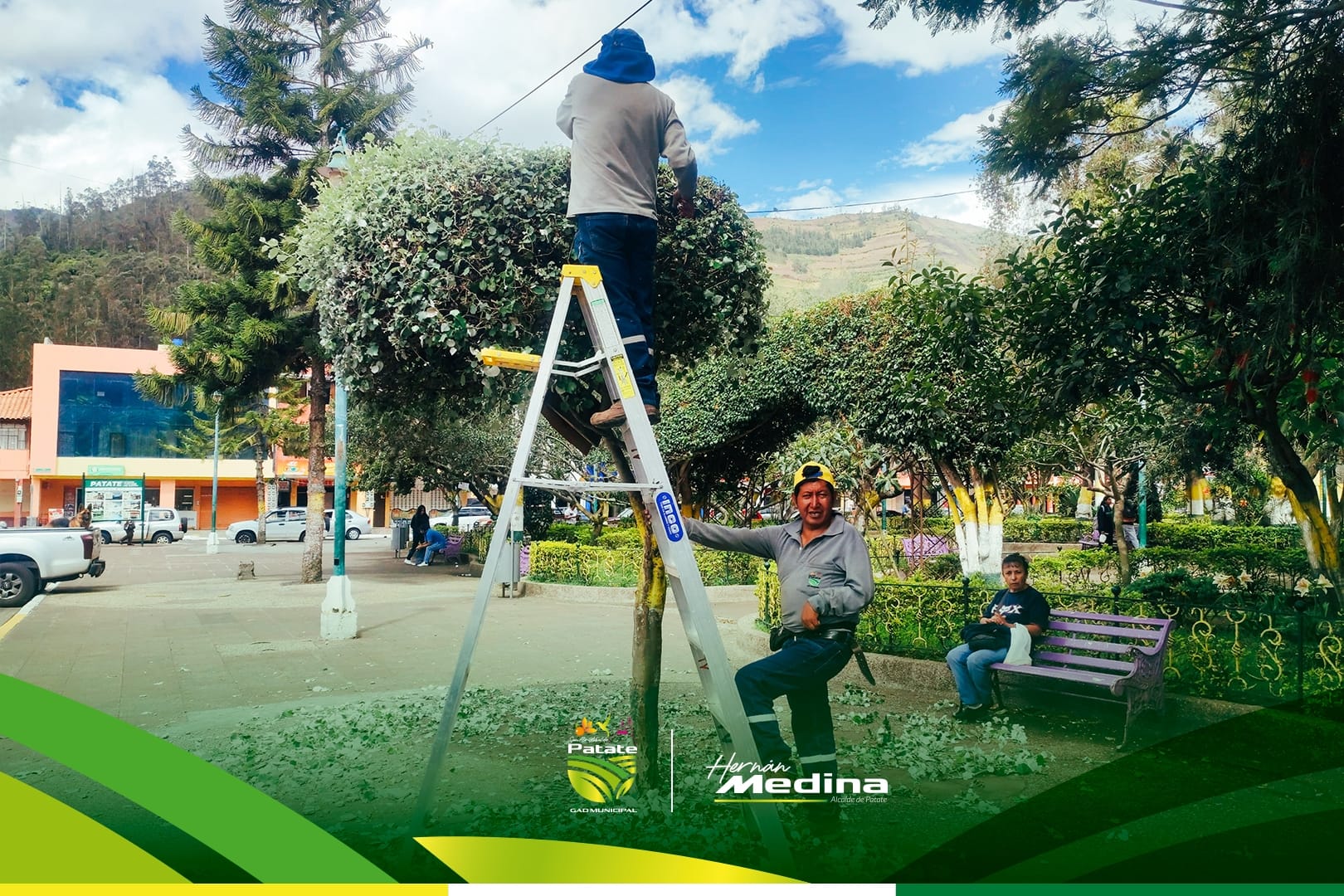 GADPATATE  Trabaja arduamente en el cuidado y mantenimiento de áreas verdes y espacios públicos. 